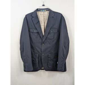 Life Khaki Cargo Pocket Jacket Navy Blue Men's Size Medium NWT